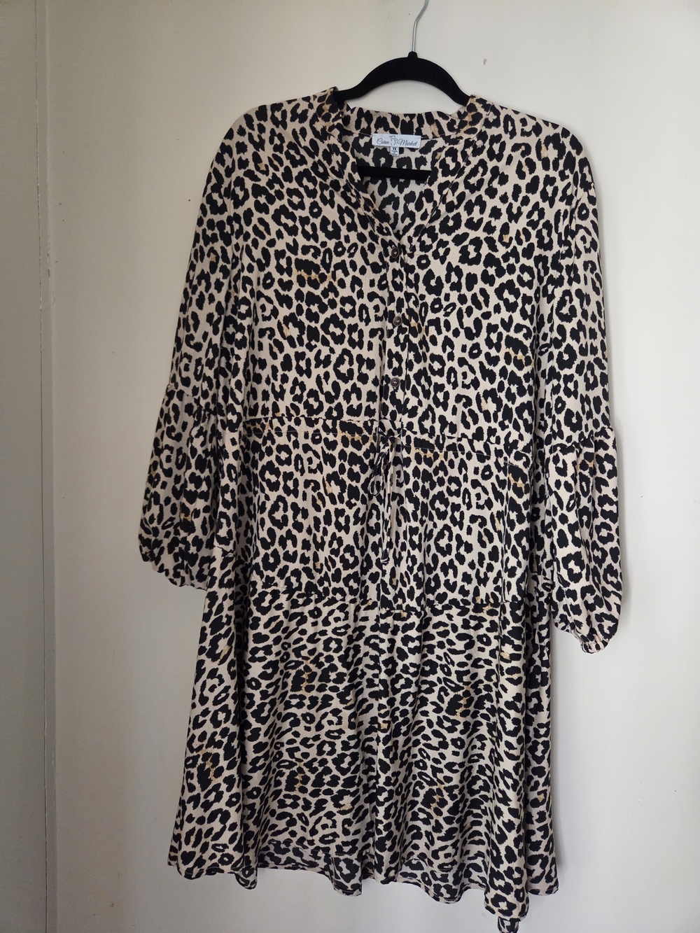 Leopard Print Kids Dress - Beige & Black